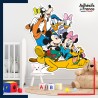 Adhésif grand format Disney - Famille Mickey (Minnie, Donald, Daisy, Pluto, Dingo)