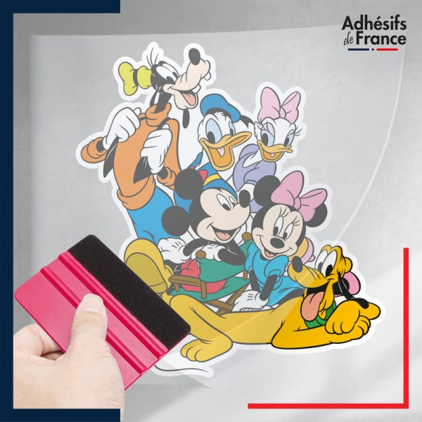 stickers sous film transfert Disney - Famille Mickey (Minnie, Donald, Daisy, Pluto, Dingo)