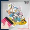 stickers sous film transfert Disney - Famille Mickey (Minnie, Donald, Daisy, Pluto, Dingo)