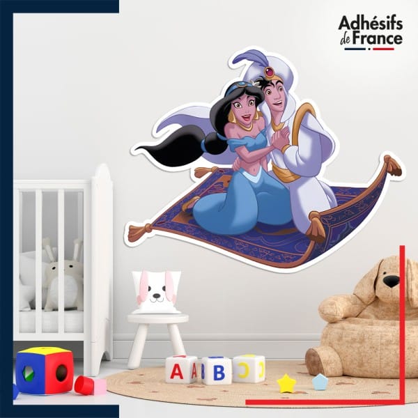 Adhésif grand format Disney - Aladdin - Jasmine et Aladdin sur tapis volant