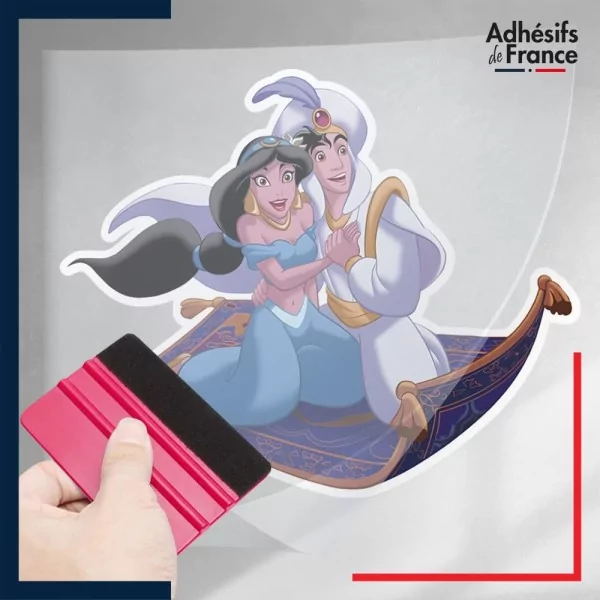 stickers sous film transfert Disney - Aladdin - Jasmine et Aladdin sur tapis volant
