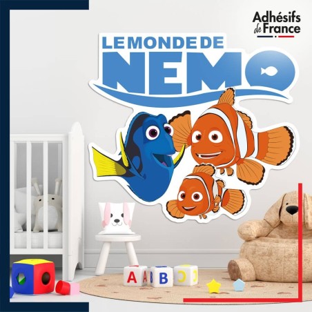 Stickers repositionnables géants Dory et Nemo, personnages