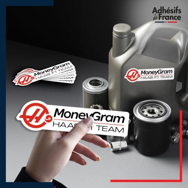 autocollant petit format Formule 1 - Logo écurie F1 - MoneyGram Haas