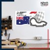 Adhésif grand format Formule 1 - Circuit F1 d'Albert Park avec drapeau d'Australie