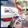 autocollant petit format Formule 1 - Circuit F1 d'Albert Park avec drapeau d'Australie