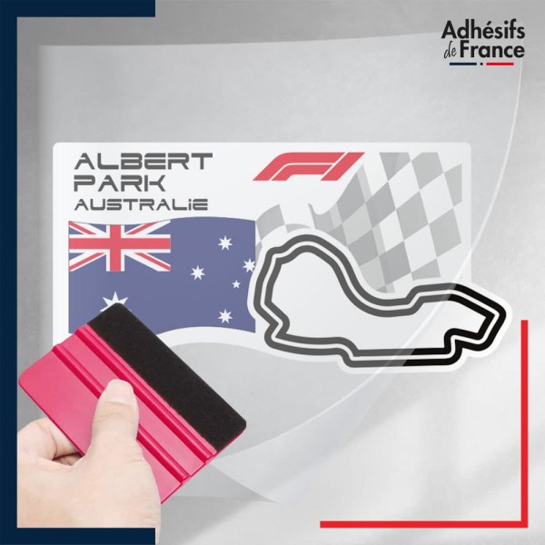 stickers sous film transfert Formule 1 - Circuit F1 d'Albert Park avec drapeau d'Australie