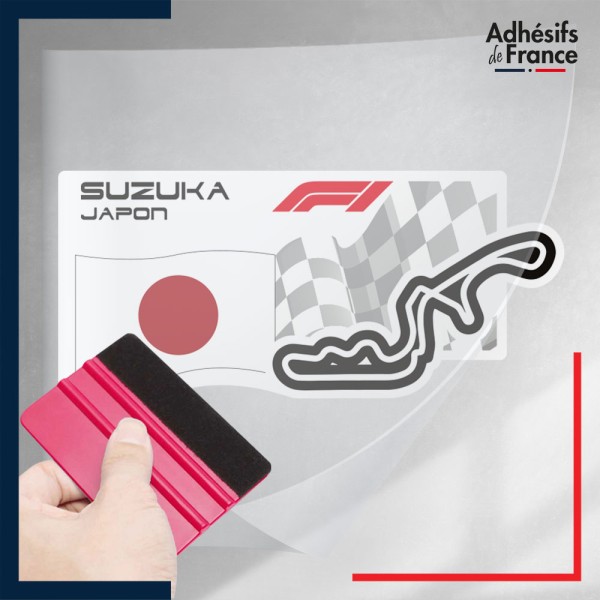 stickers sous film transfert Formule 1 - Circuit F1 de Suzuka avec drapeau du Japon