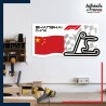 Adhésif grand format Formule 1 - Circuit F1 de Shanghai avec drapeau de Chine