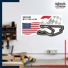 Adhésif grand format Formule 1 - Circuit F1 de Miami avec drapeau des Etats-Unis