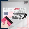 stickers sous film transfert Formule 1 - Circuit F1 de Miami avec drapeau des Etats-Unis