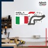 Adhésif grand format Formule 1 - Circuit F1 d'Imola avec drapeau d'Italie