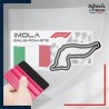 stickers sous film transfert Formule 1 - Circuit F1 d'Imola avec drapeau d'Italie