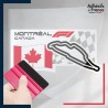 stickers sous film transfert Formule 1 - Circuit F1 de Montréal avec drapeau du Canada