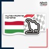 Sticker Formule 1 - Circuit F1 de Hungaroring avec drapeau de Hongrie