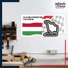 Adhésif grand format Formule 1 - Circuit F1 de Hungaroring avec drapeau de Hongrie