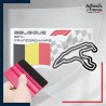 stickers sous film transfert Formule 1 - Circuit F1 de Spa-Francorchamps avec drapeau de Belgique