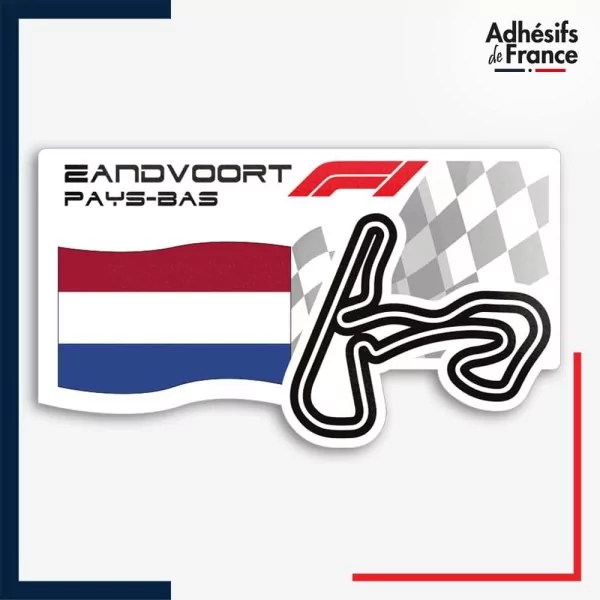 Sticker Formule 1 - Circuit F1 de Zandvoort avec drapeau des Pays-Bas