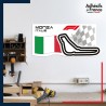 Adhésif grand format Formule 1 - Circuit F1 de Monza avec drapeau d'Italie