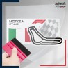 stickers sous film transfert Formule 1 - Circuit F1 de Monza avec drapeau d'Italie