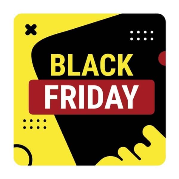 Sticker Black Friday Carré jaune et noir