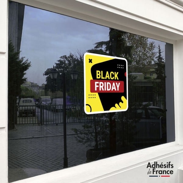 Sticker Black Friday Carré jaune et noir