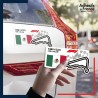 autocollant petit format Formule 1 - Circuit F1 de Mexico avec drapeau du Mexique