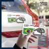 autocollant petit format Formule 1 - Circuit F1 d'Interlagos avec drapeau du Brésil