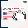 Sticker Formule 1 - Circuit F1 de Las Vegas avec drapeau des Etats-Unis