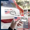 autocollant petit format Formule 1 - Circuit F1 de Las Vegas avec drapeau des Etats-Unis