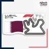 Sticker Formule 1 - Circuit F1 de Lusail avec drapeau du Qatar