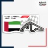 Sticker Formule 1 - Circuit F1 de Yas Marina avec drapeau d'Abou Dabi