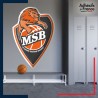 Adhésif grand format écusson basket - MSB - Le Mans Sarthe basket