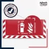 Adhésif sol antidérapant certifié indice R10 / DIN 51130 avec visuel pictogramme extincteur incendie