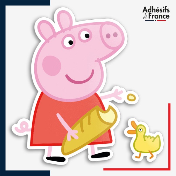 Sticker Peppa Pig - Peppa avec canard