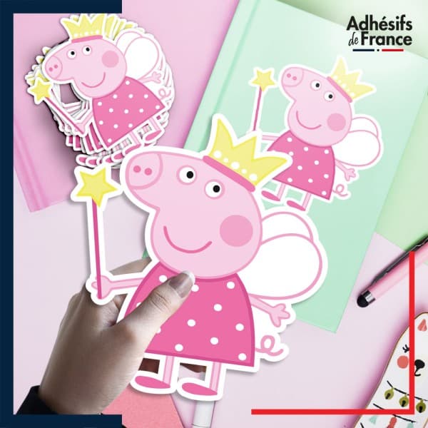 autocollant petit format Peppa Pig - Peppa déguisement de fée