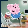 Adhésif grand format Peppa Pig - Georges Pig avec tambour