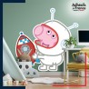 Adhésif grand format Peppa Pig - Georges Pig astronaute