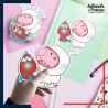 autocollant petit format Peppa Pig - Georges Pig astronaute