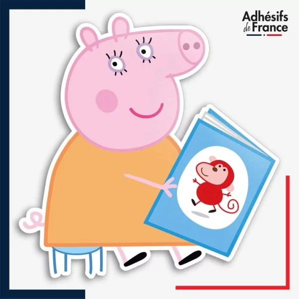Sticker Peppa Pig - Maman Pig en lecture