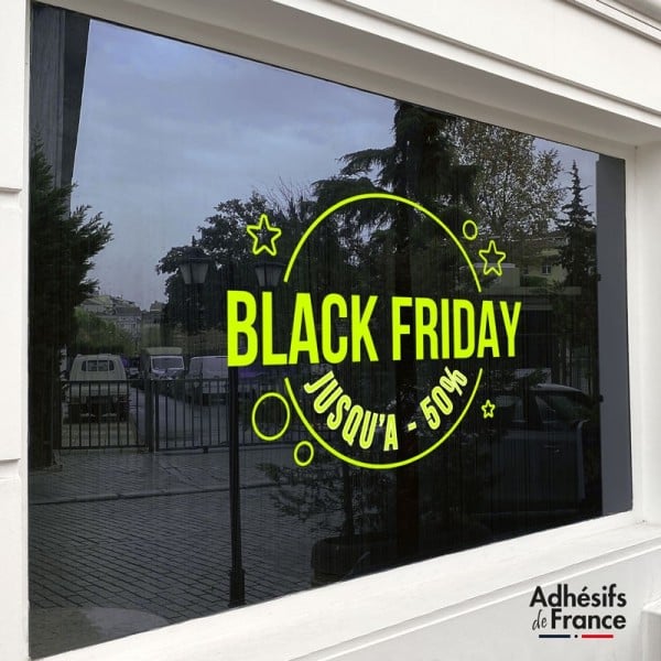 Sticker Black Friday Jaune 50%