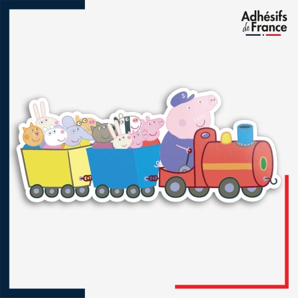 Sticker Peppa Pig - Peppa Pig en petit train