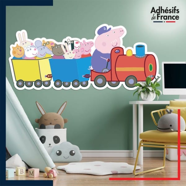 Adhésif grand format Peppa Pig - Peppa Pig en petit train