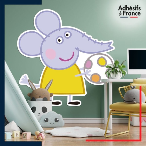 Adhésif grand format Peppa Pig - Emilie Elephant avec ballon
