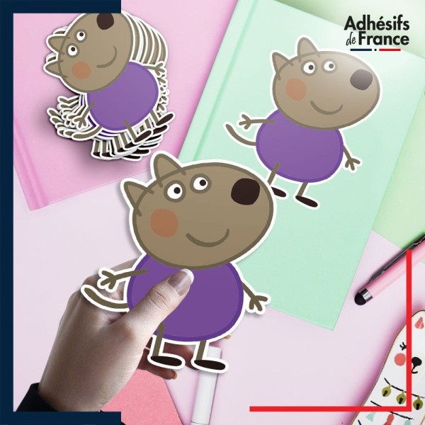 autocollant petit format Peppa Pig - Danny Dog