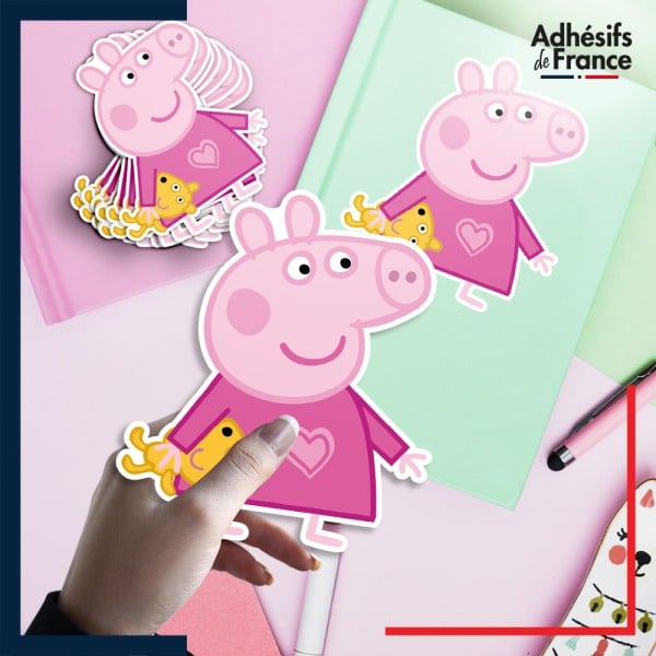 autocollant petit format Peppa Pig - Peppa en pyjama