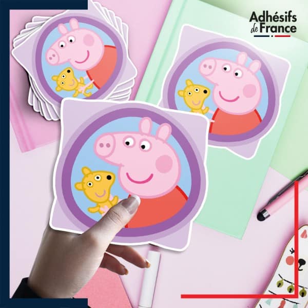 autocollant petit format Peppa Pig - Portrait de Peppa