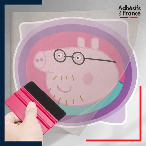 stickers sous film transfert Peppa Pig - Portrait de papa Pig