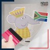 stickers sous film transfert Peppa Pig - Emilie Elephant Afrique du Sud