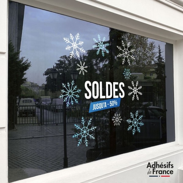 Sticker Soldes flocons 50%