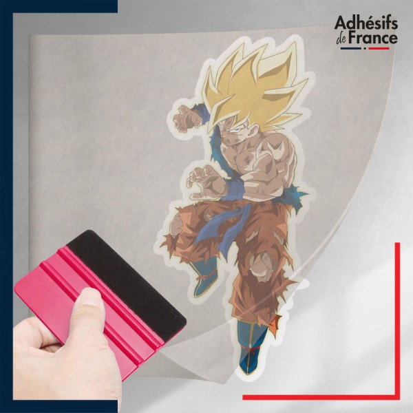 stickers sous film transfert Dragon ball - Goku Super Saiyan Arc Namek